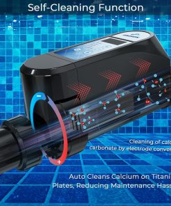 Smart Saltwater System with Two Year Warranty-App Remote Control & Titanium Plate Self-Cleaning WiFi Salt Chlorine Generator for Pools up to 13,000 Gallons, Black and White - 4