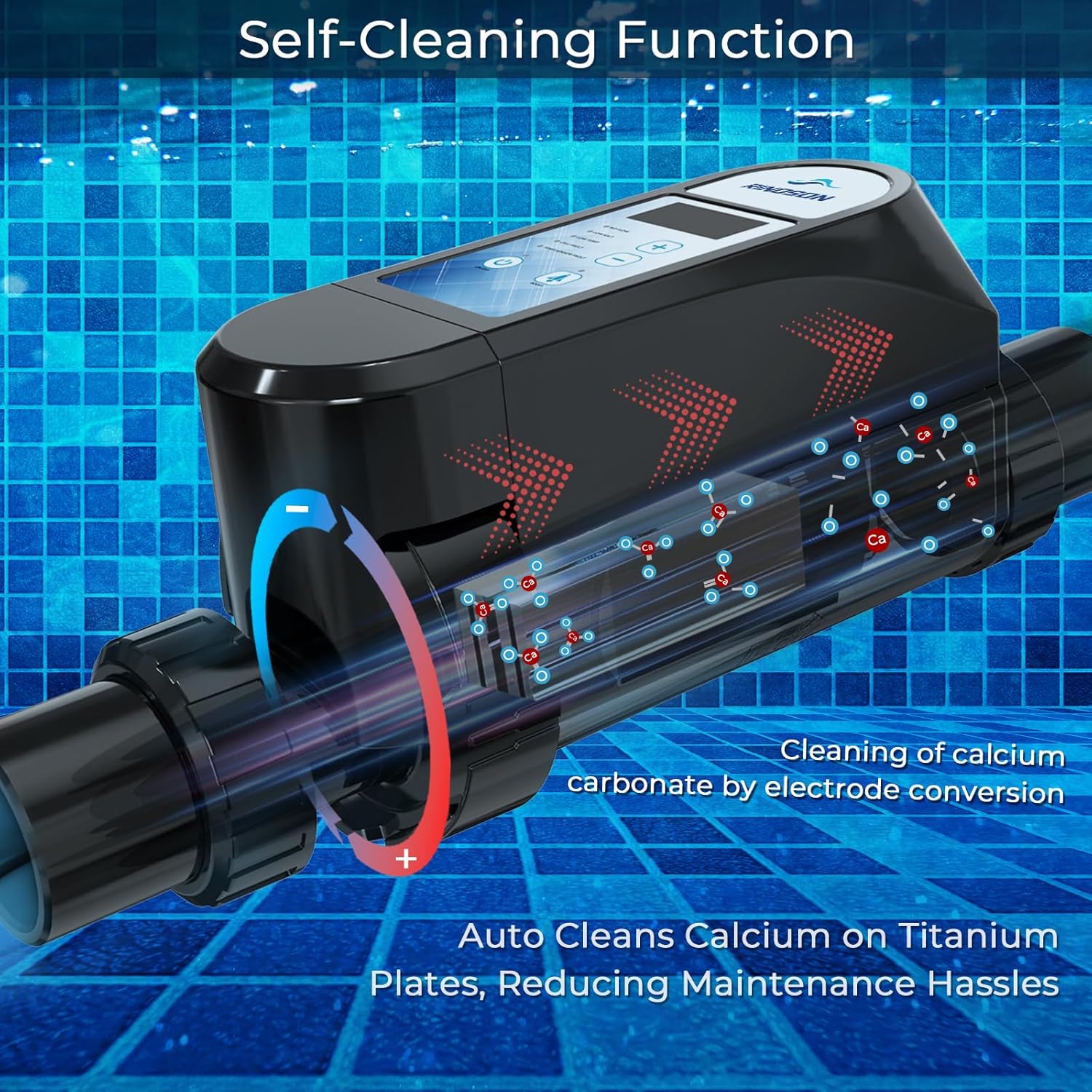 Smart Saltwater System with Two Year Warranty-App Remote Control & Titanium Plate Self-Cleaning WiFi Salt Chlorine Generator for Pools up to 13,000 Gallons, Black and White - 4