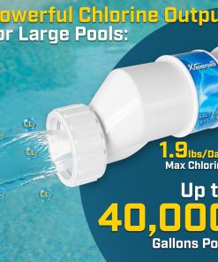 XtremepowerUS Salt Cell up to 40,000 Gallons Salt Generator Chlorinator Pools Temp. Sensor Compatible with Hayward W3AQR3, BLH20-AY, Cleaning Stand - 2