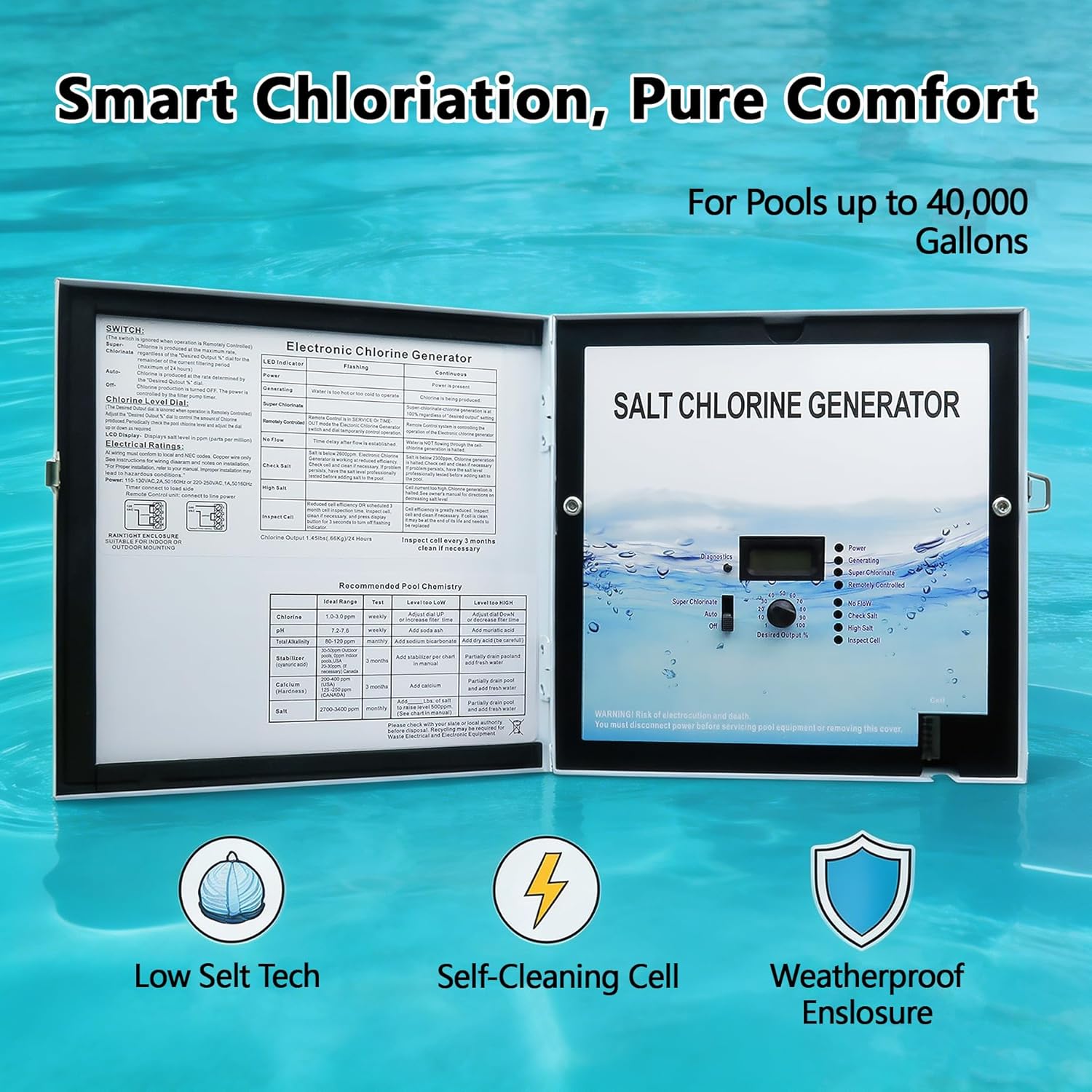 2026 Enhanced Version GLX-CTL-RITE Control Unit Replacement for Hayward AQR Goldline Aqua Rite Electronic Salt Chlorine Generator, Compatible with T-Cell-3, T-Cell-9 and T-CELL-15 Salt Cell - Image 9