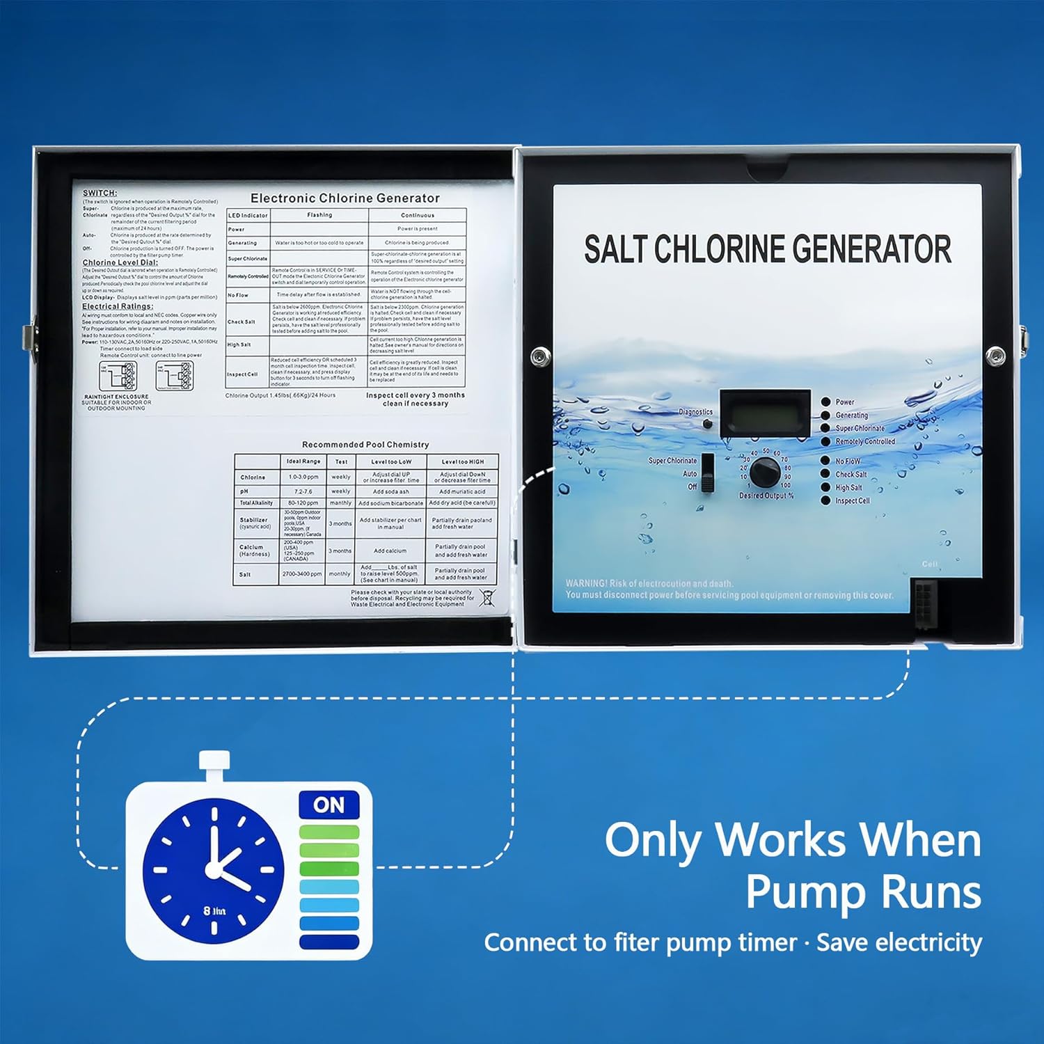 2026 Enhanced Version GLX-CTL-RITE Control Unit Replacement for Hayward AQR Goldline Aqua Rite Electronic Salt Chlorine Generator, Compatible with T-Cell-3, T-Cell-9 and T-CELL-15 Salt Cell - Image 6