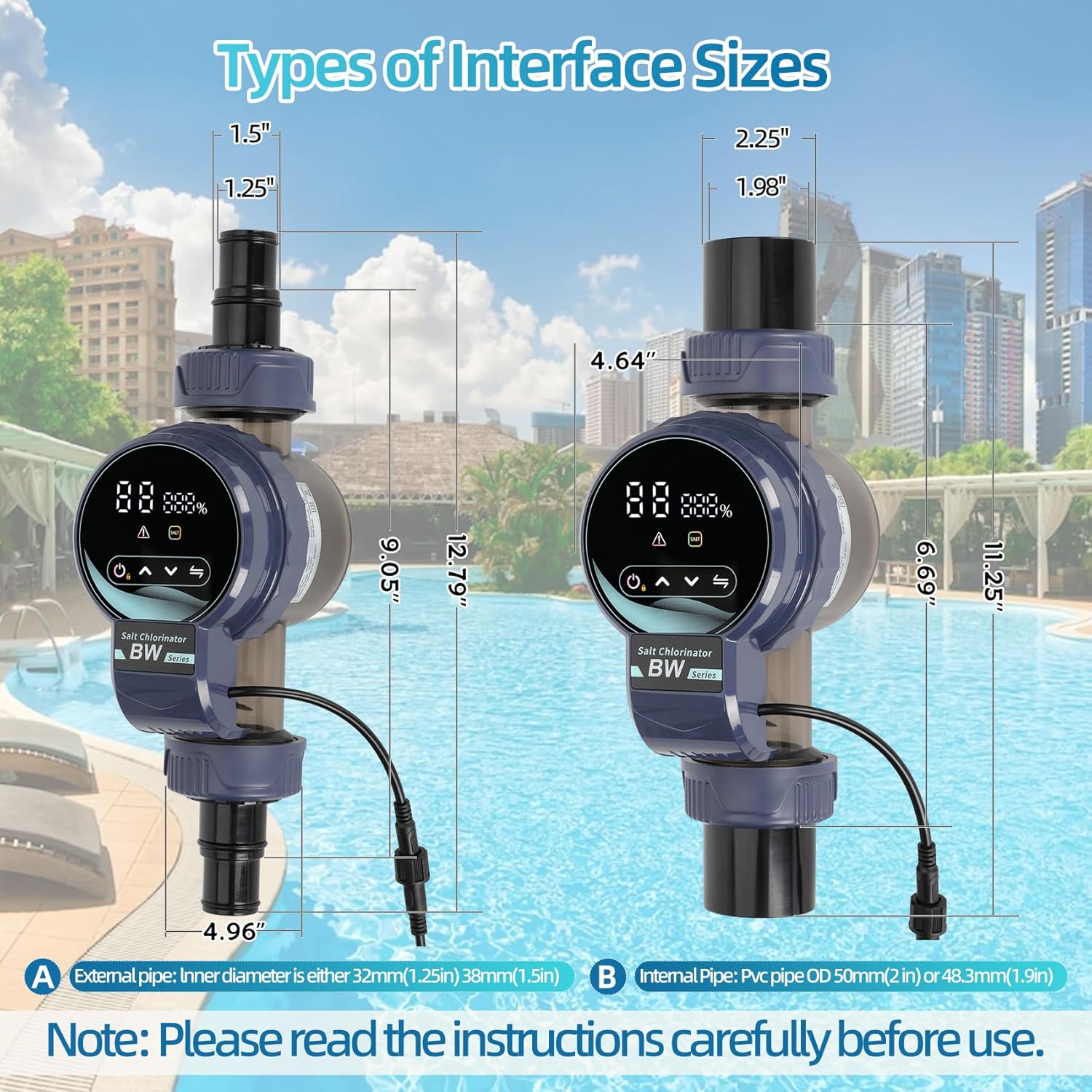 Salt Chlorine Generator for Pools up to 13,200 Gallons, Smart Saltwater Pool Chlorinator System with Titanium Plate Self-Cleaning & Wi-Fi App Con/trol, Salt Pool Chlorine Generator with Digital Panel - Image 7