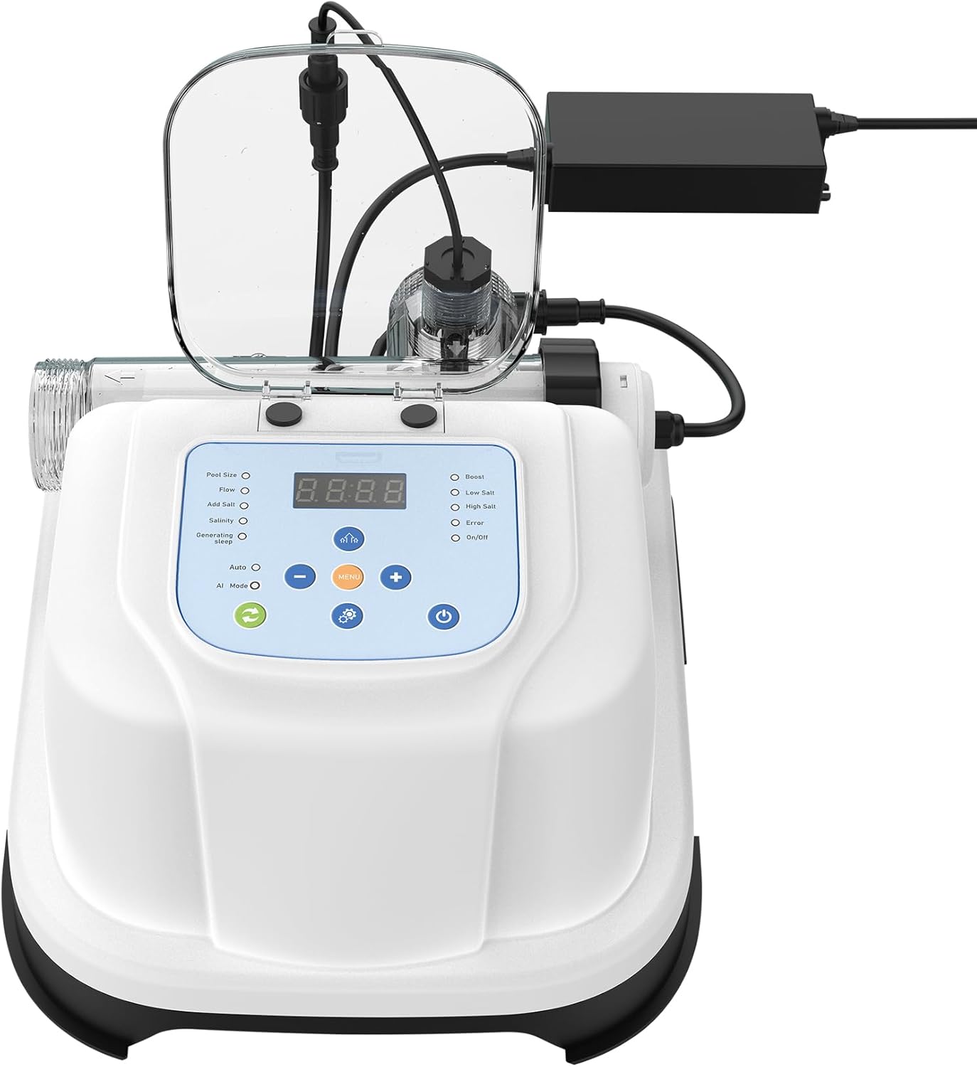 Saltwater Chlorinator System for Above Ground Pools up to 15,000 Gallons,Test Strip Included,Self-Cleaning Saltwater Pool Chlorinator Generator - 1