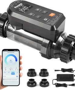 Smart Saltwater Pool Chlorinator System 15000 Gallons, Salt Chlorine Generator Above Ground Pool with APP Control, Salt Cell for Inground Pool, USA Titanium Cell - 1