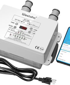 WiFi Salt Chlorine Generator, Westaho Salt Water Pool Chlorinator System with APP Remote Control, USA Titanium Salt Cell, Compatible with Intex Pool, for Above Ground Pools - 1