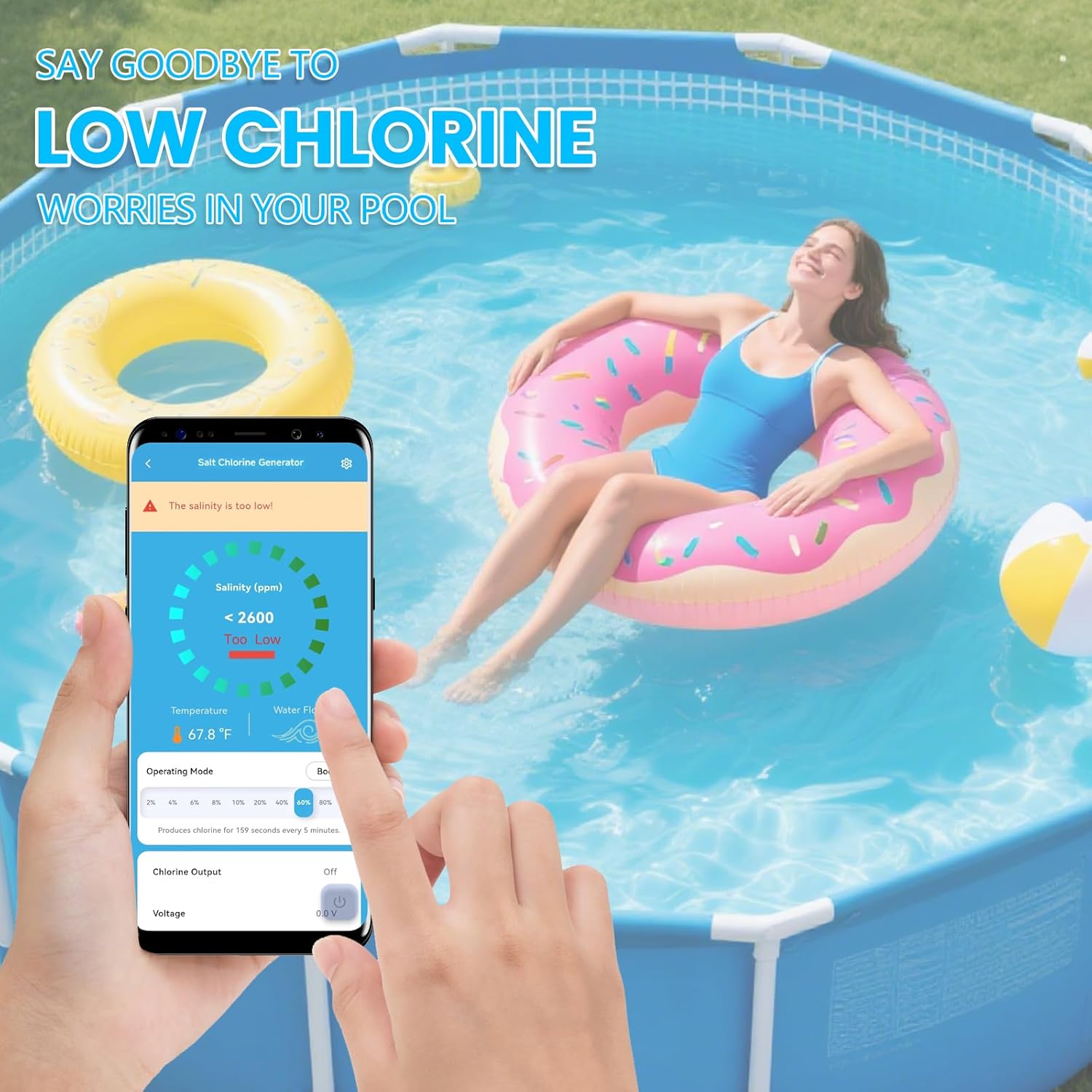 WiFi Salt Chlorine Generator, Westaho Salt Water Pool Chlorinator System with APP Remote Control, USA Titanium Salt Cell, Compatible with Intex Pool, for Above Ground Pools Up to 15,000 Gallons - Image 2