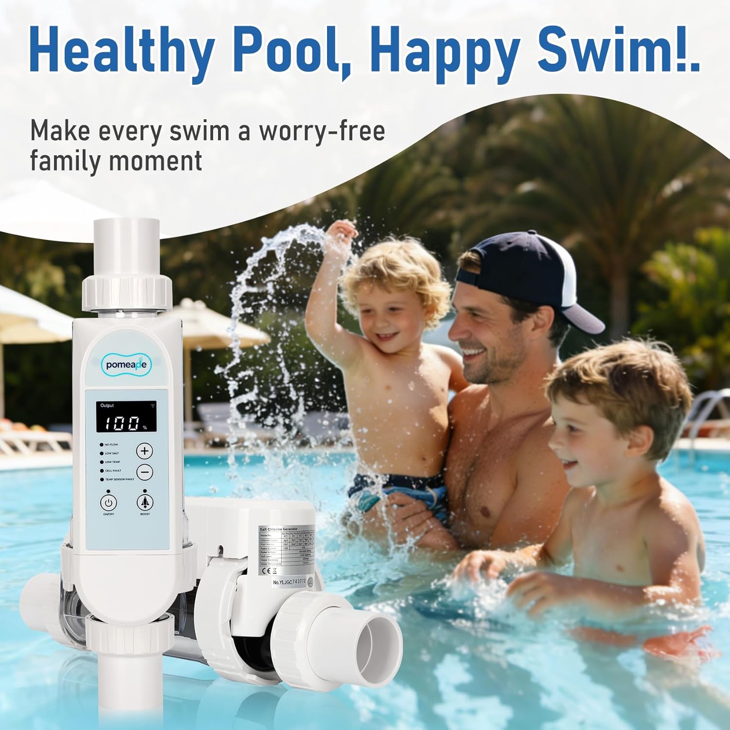 40,000 Gallons Salt Water Pool Chlorinator System with WiFi App Control, Upgraded Titanium Plates, High-Performance Salt Chlorine Generator - Image 2