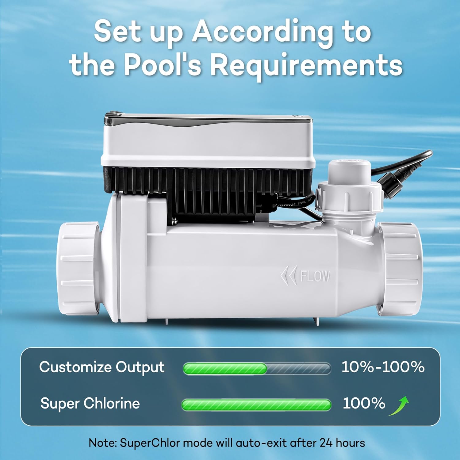 Salt Cell for Pool - Fits for Pentair Salt Cell, Upgraded Flow Switch with Temp/Salinity Sensor, Replacement Salt Cell Chlorine Generator, up to 20,000 Gal Pool - Image 5