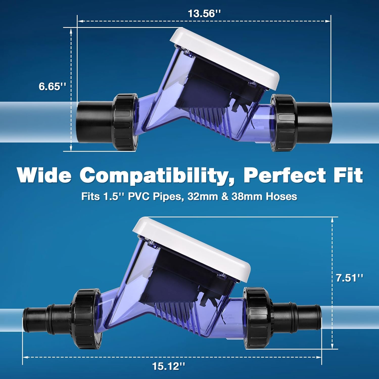 Salt Chlorine Generator for Above Ground Pools | Saltwater Pool Chlorinator System with Self-Cleaning Titanium Cell | LED Display & Automatic Chlorination | for Pools Up to 6,000 Gallons - Image 2