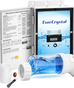 Salt Water Pool Chlorinator System - Up to 25,000 Gallons, Self-Cleaning Salt Chlorine Generator, Clear Housing, Flow & Temp Sensors, 1 Year Warranty - 1
