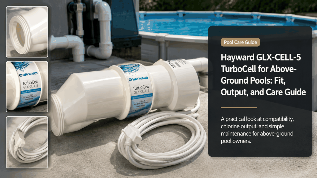 Hayward GLX-CELL-5 TurboCell fit and care guide for an above-ground salt pool