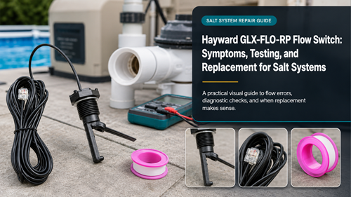 Hayward GLX-FLO-RP Flow Switch troubleshooting and replacement guide for salt systems
