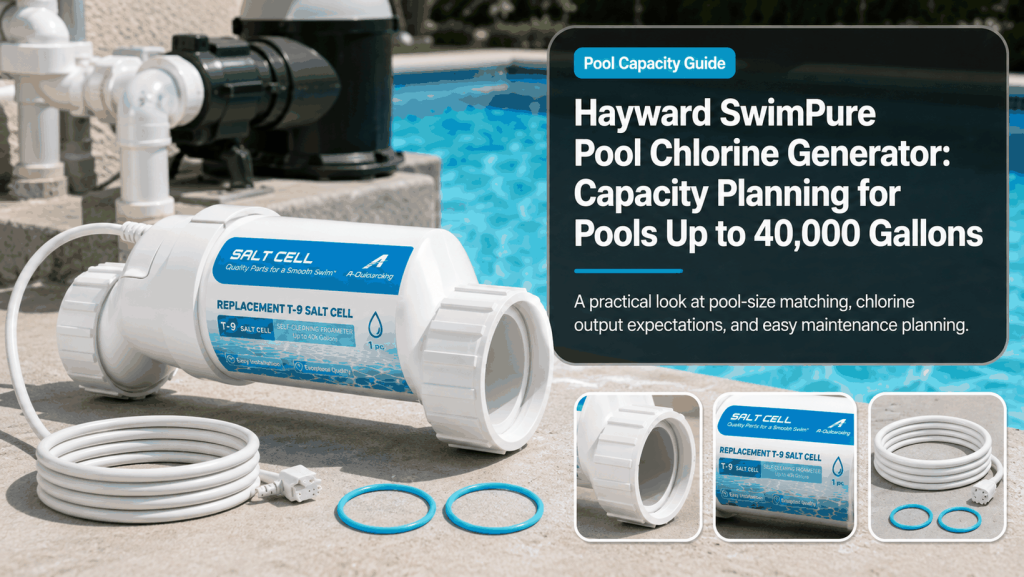 Hayward SwimPure Pool Chlorine Generator capacity planning for a 40,000-gallon salt pool