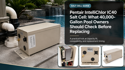 Pentair 520555 IntelliChlor IC40 Salt Chlorine Generator Cell cleaning and scale inspection guide