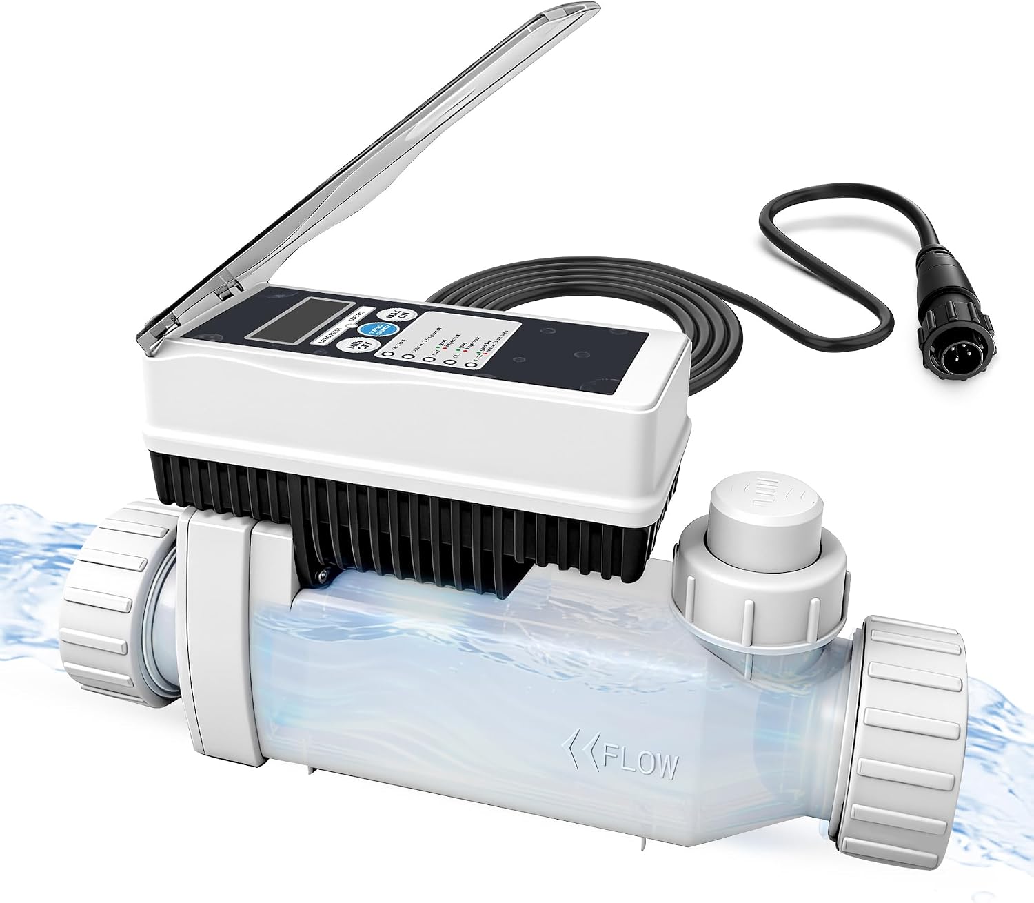 Salt Cell for Pool - Fits for Pentair Salt Cell, up to 40,000 Gal Pool - Upgraded Flow Switch with Temp-Salinity Sensor, Replacement Salt Cell Chlorine Generator, 1-Year Warranty - 1