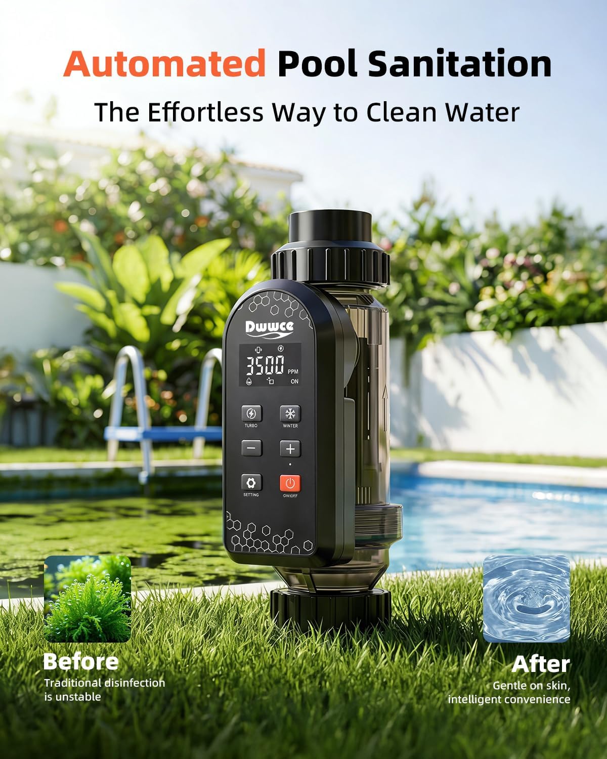 Salt Chlorine Generator Above Ground Pool 25000 Gallons, Saltwater Pool Chlorinator System with WiFi&APP Control,Salt Cell for Inground Pool, USA Titanium Cell - Image 3