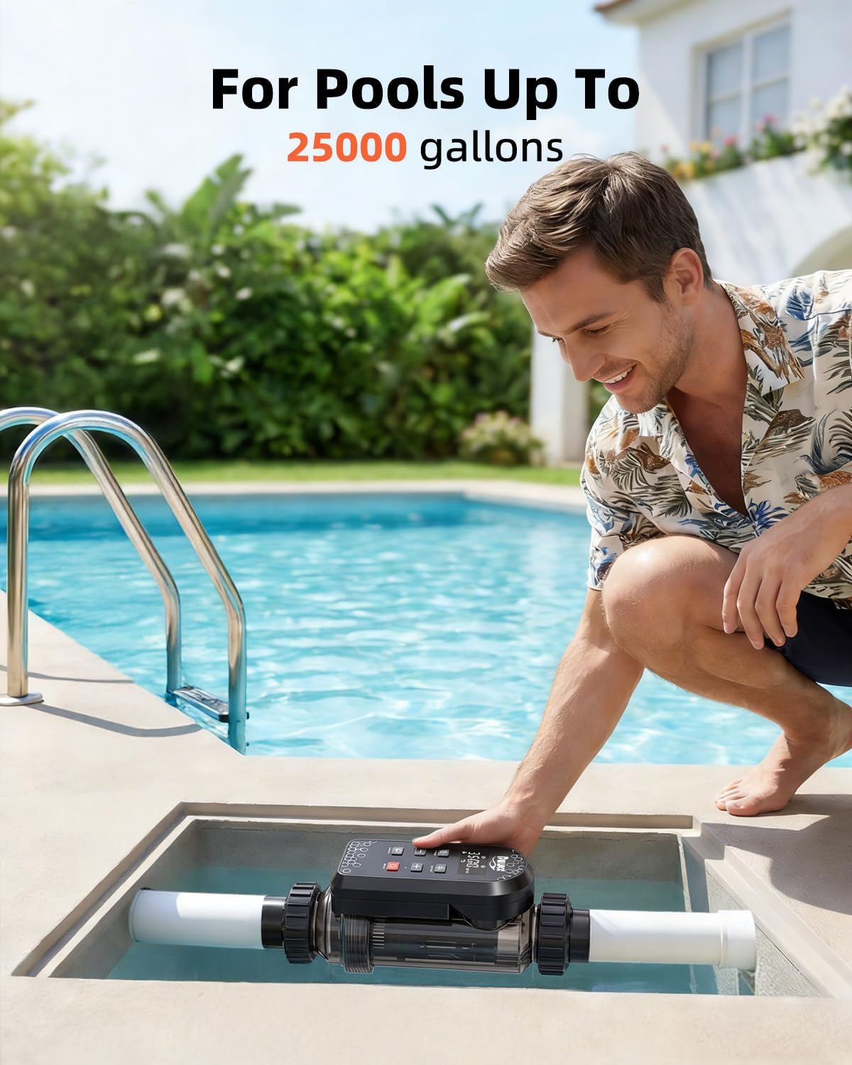 Salt Chlorine Generator Above Ground Pool 25000 Gallons, Saltwater Pool Chlorinator System with WiFi&APP Control,Salt Cell for Inground Pool, USA Titanium Cell - Image 8