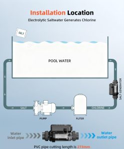 Alternative view of Salt Chlorine Generator Above Ground Pool 25000 Gallons, Saltwater Pool Chlorinator System with WiFi&APP Control,Salt Cell for Inground Pool, USA Titanium Cell