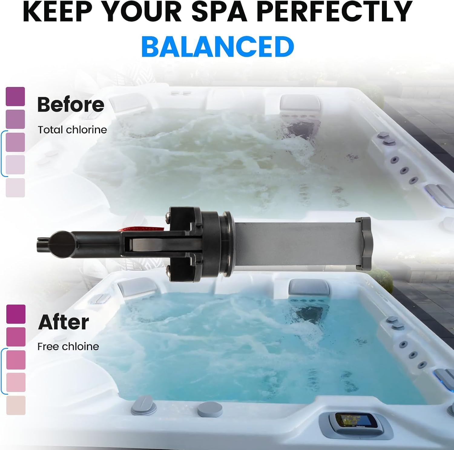 Salt Water Cartridge for Hot Spring Spas – Chlorine Generator, 3-Pack | 3 carts, 4 mo each = 12 mo. Titanium/ABS, auto chlorine. Softens water, gentle. Fits Hot Spring/Caldera 2019+. No tools. - Image 4