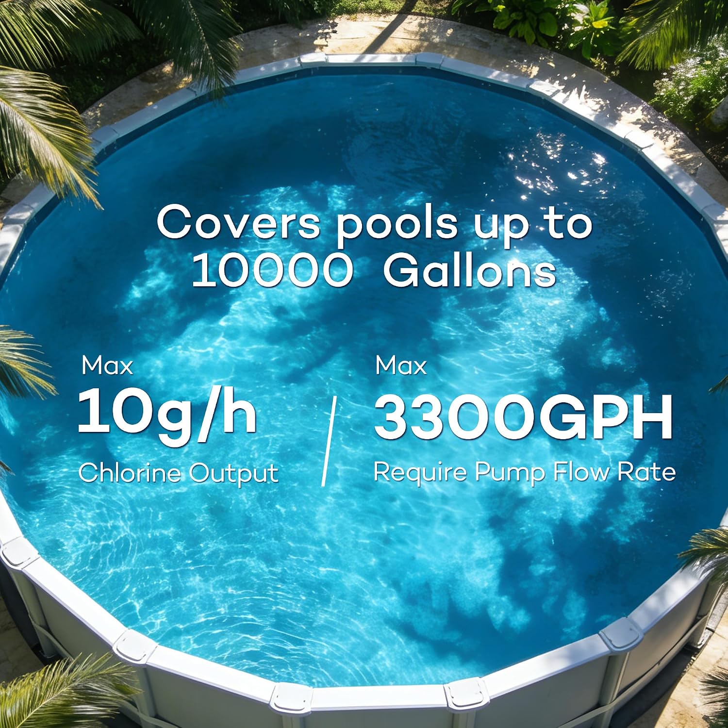 Salt Water Pool Chlorinator System for Above Ground Pools 10,000 Gallons | Built-in Salinity Sensor, Smart All-in-One Design, Plug-in Salt Chlorine Generator, Easy to Set-Up, Clear Housing - Image 9