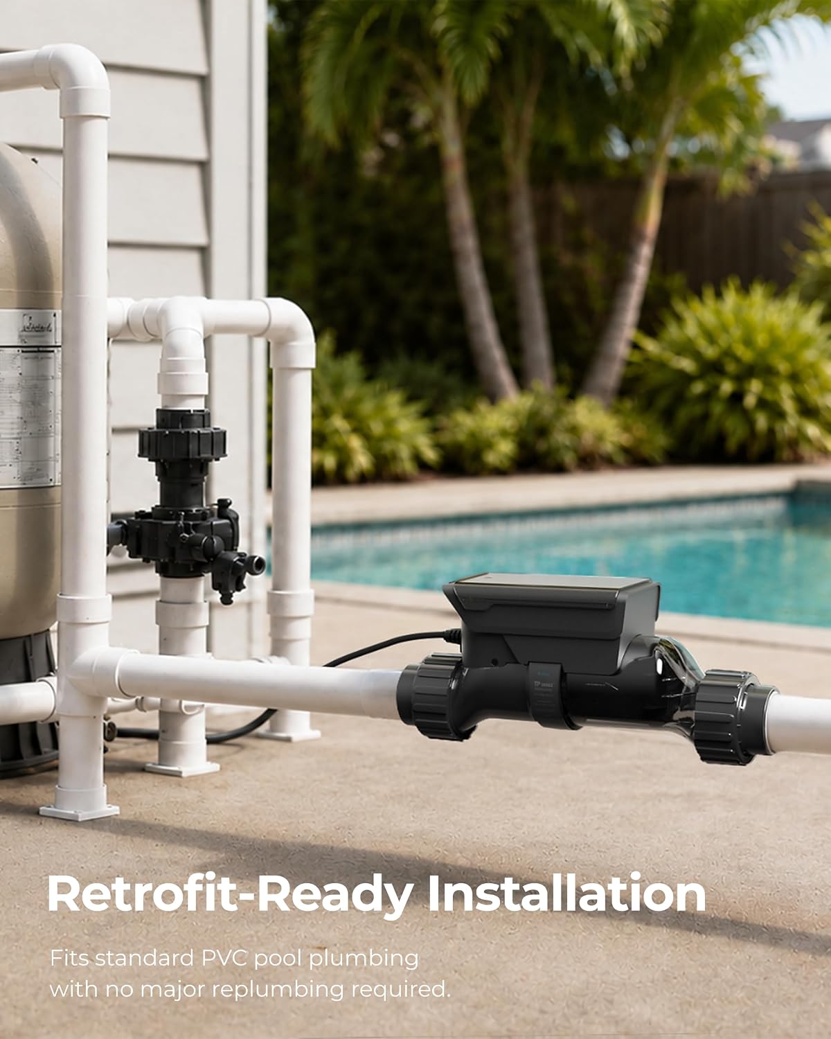 TP20 Salt Chlorine Generator for Pools up to 25,000 Gallons, Smart Salt Chlorinator with App Monitoring, ETL Listed, Auto Reverse Polarity Cell, Standard Plumbing Fit - Image 8