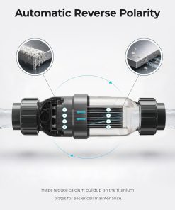 Alternative view of TP20 Salt Chlorine Generator for Pools up to 25,000 Gallons, Smart Salt Chlorinator with App Monitoring, ETL Listed, Auto Reverse Polarity Cell, Standard Plumbing Fit
