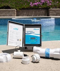 XtremepowerUS 15K Salt Chlorination System for In-Ground Pools Up to 15,000 Gallons Pool Flow Switch Cell Fitting Complete System, Cleaning Stand - 1