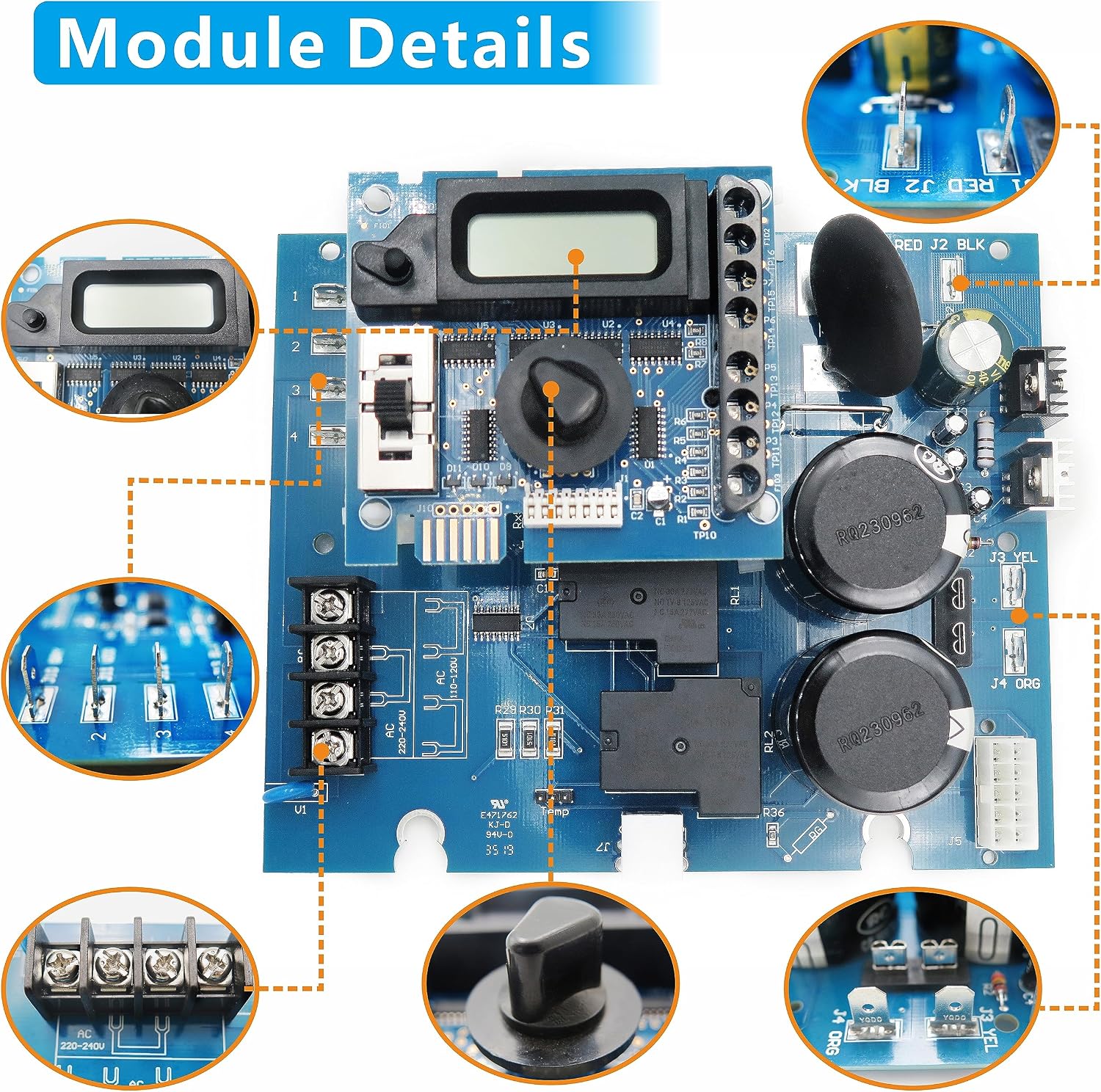 GLX-PCB-RITE Main Circuit Board & GLX-PCB-DSP Display Board for Hayward - Image 6