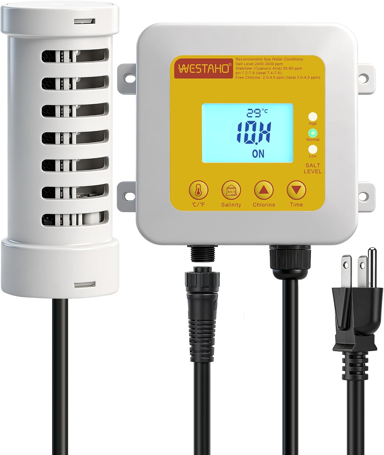 Salt Chlorine Generator, Westaho Hot Tub Salt Water Conversion Kit with USA Titanium Salt Cell, Designed for Hot Tubs & Swim Spas Up to 2200 Gallons, Chemical-Free - 1