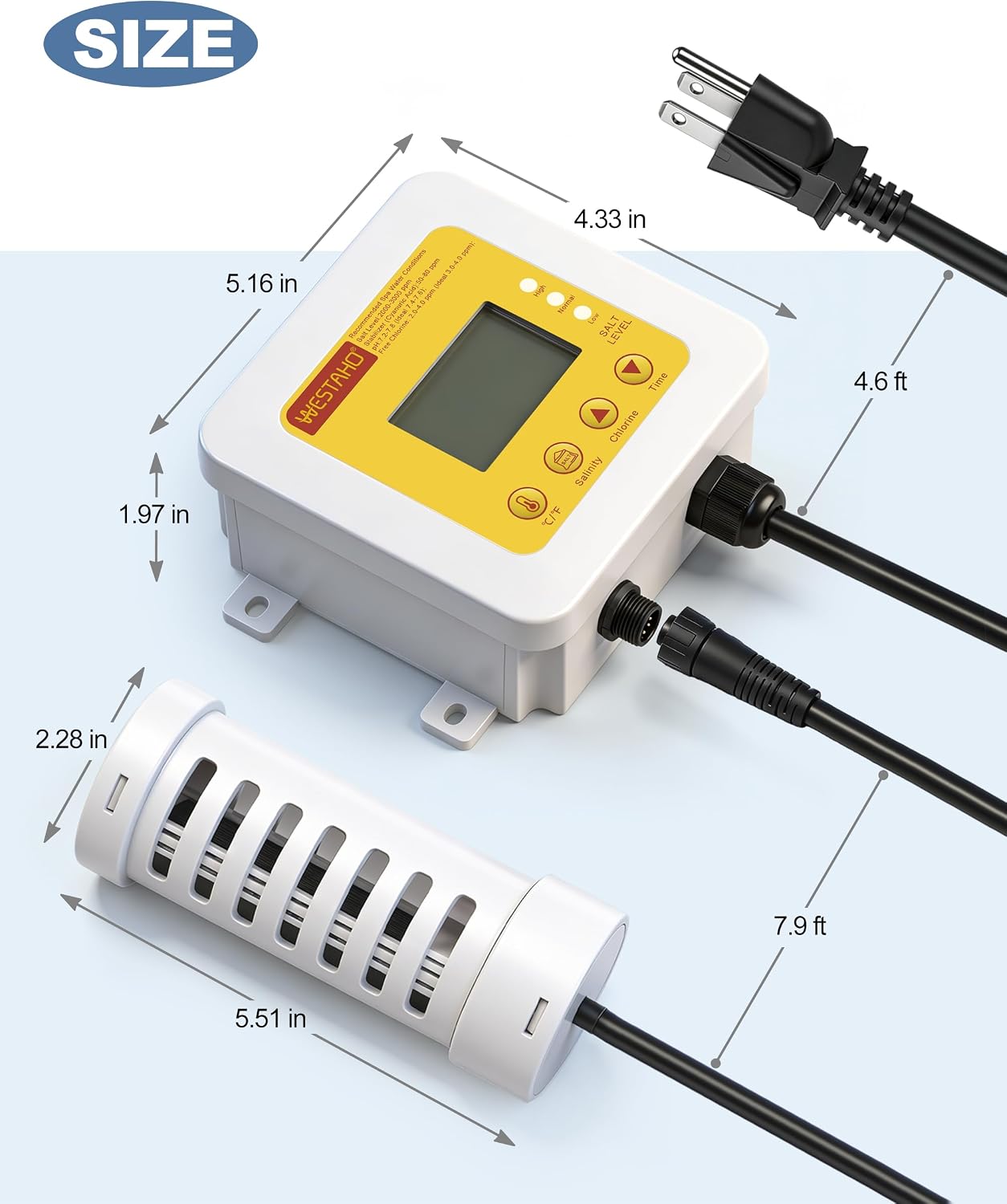 Salt Chlorine Generator, Westaho Hot Tub Salt Water Conversion Kit with USA Titanium Salt Cell, Designed for Hot Tubs & Swim Spas Up to 2200 Gallons, Chemical-Free - Image 3