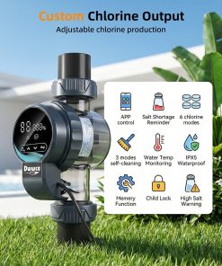 Alternative view of Salt Chlorine Generator for Above Ground 22000 Gallons Pool with APP Control, Smart Saltwater Pool Chlorinator System for Inground Pool,Salt Cell with USA Titanium Cell