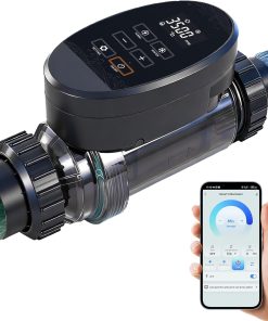 Salt Water Pool Chlorinator System for 30500 Gallon Above Ground Pool, Salt Chlorine Generator with APP Control for Inground Pool Water Treatment, USA Titanium Cell - 1