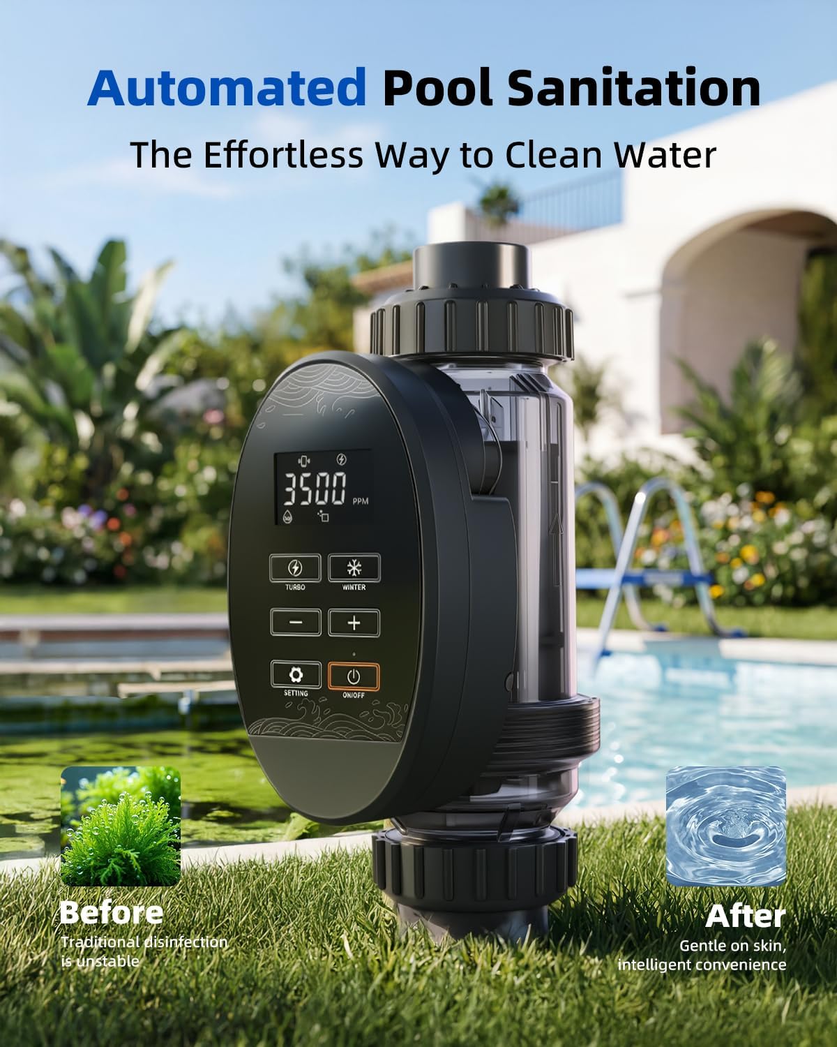 Salt Water Pool Chlorinator System for 30500 Gallon Above Ground Pool, Salt Chlorine Generator with APP Control for Inground Pool Water Treatment, USA Titanium Cell - Image 8