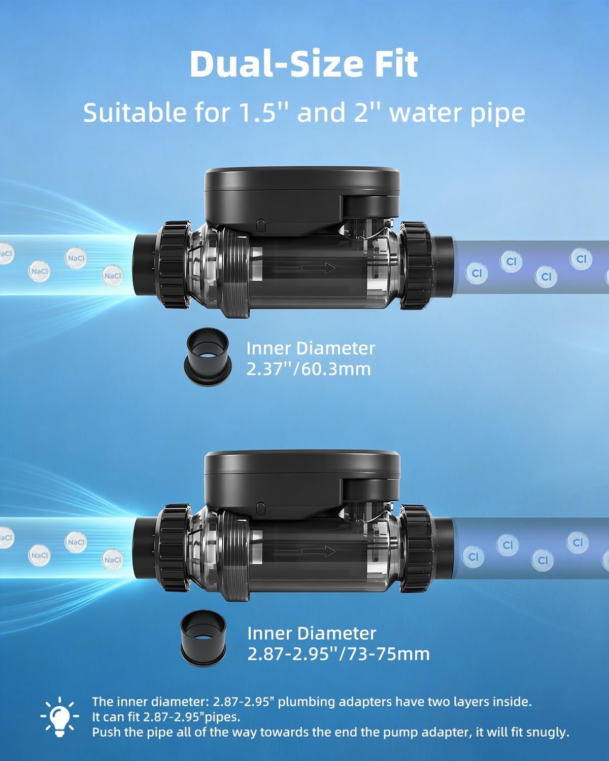 Salt Water Pool Chlorinator System for 30500 Gallon Above Ground Pool, Salt Chlorine Generator with APP Control for Inground Pool Water Treatment, USA Titanium Cell - Image 5