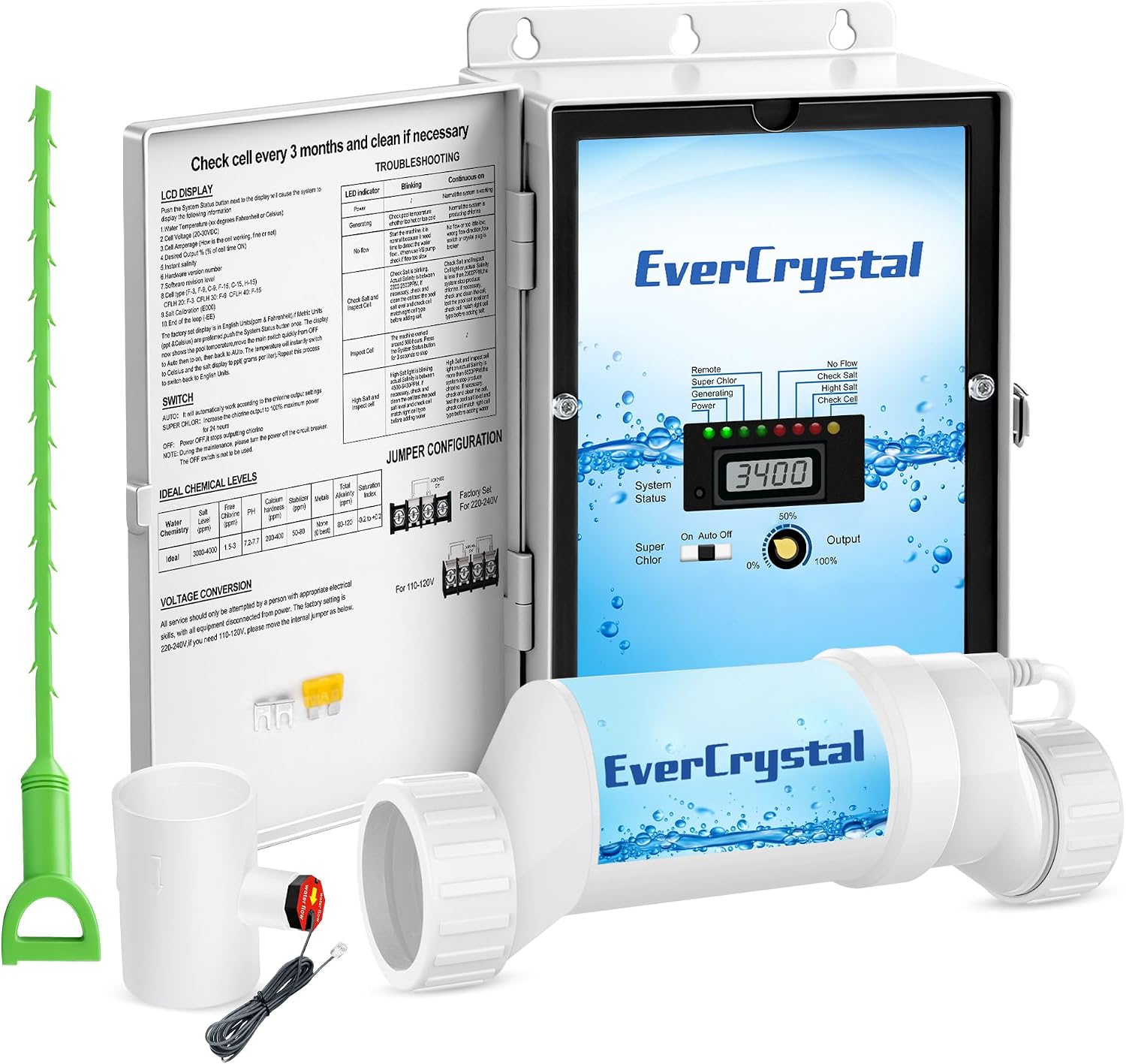 Smart Salt Water Pool Chlorinator System for In-Ground Pools - 1
