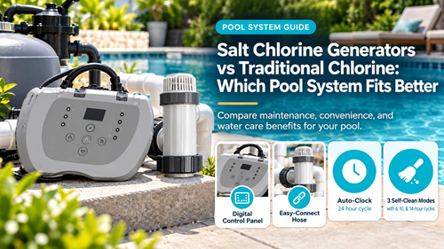 Salt chlorine generators vs chlorine comparison for residential pool sanitation